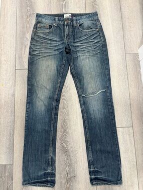 urban heritage whiskered washed denim jeans